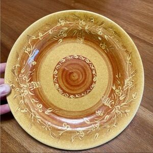 Vintage Terre E Provence 9 1/8” Mustard Yellow Brown Accent Plate - Hand Painted